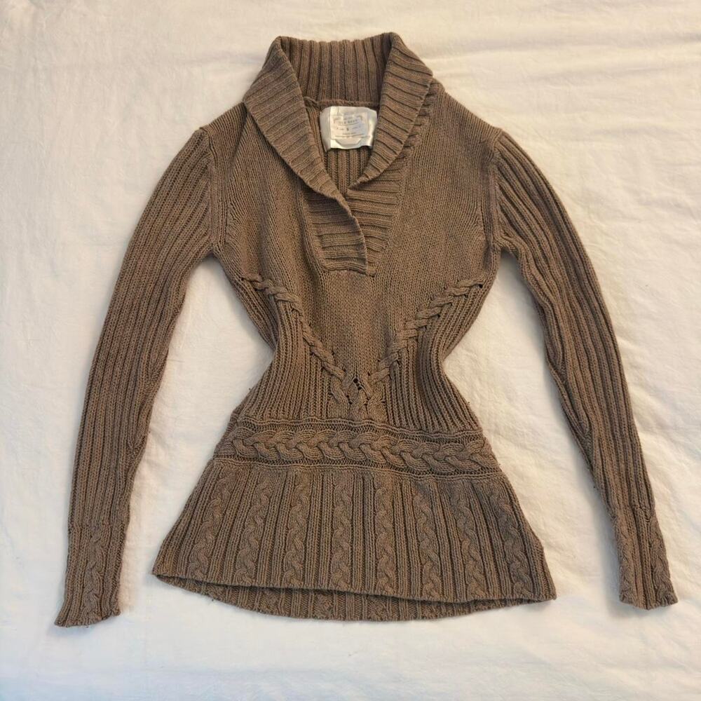 Tan y2k knitted sweater size